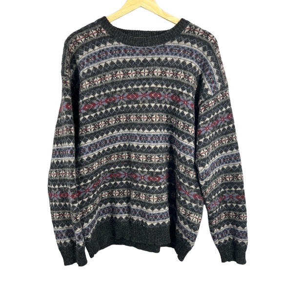 Woolrich Handframed Wool Sweater Fair Isle Vintage Classic Winter